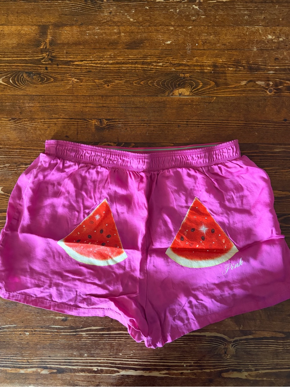 PINK Victoria's Secret Bright Pink Watermelon Print sleep shorts